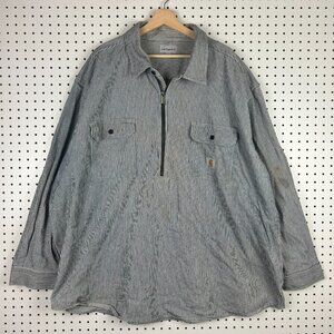 Carhartt Hickory Logger Shirt 4XL Blue White Striped Railroad READ 100092 965